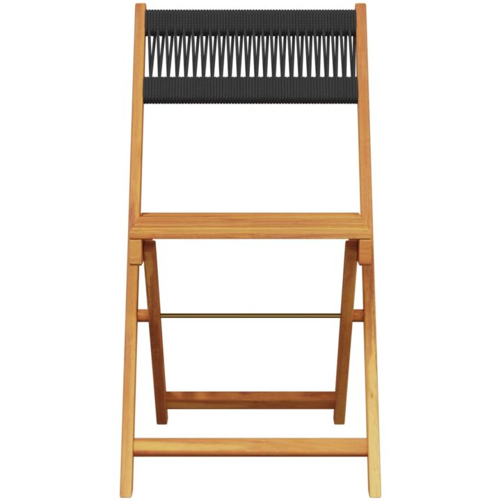 Caféset 3 delar svart polypropen och massivt trä vidaXL 60 x 75 cm – bild 4