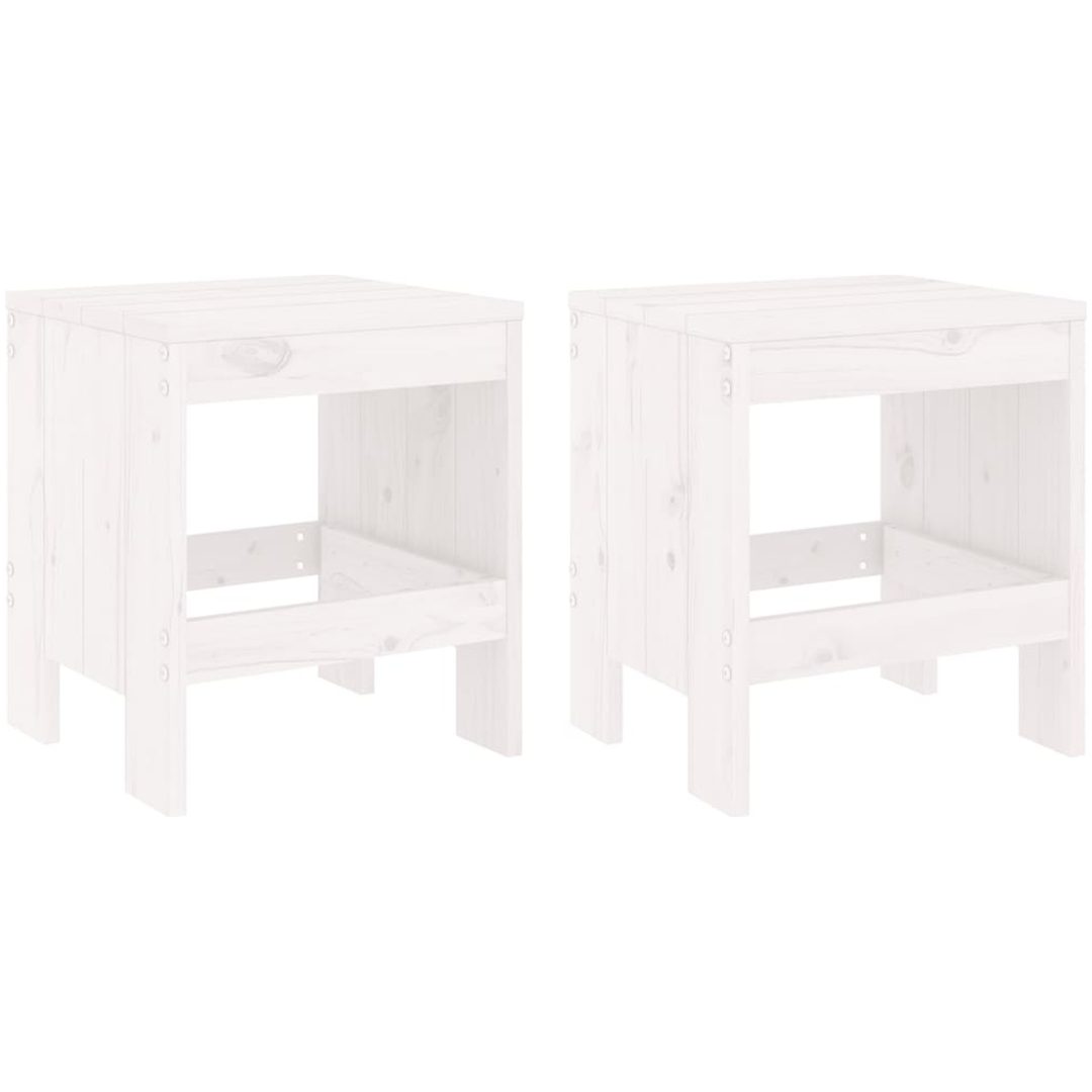 Caféset 3 delar vit massiv furu vidaXL – bild 3