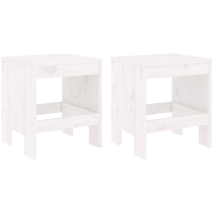 Caféset 3 delar vit massiv furu vidaXL – bild 3