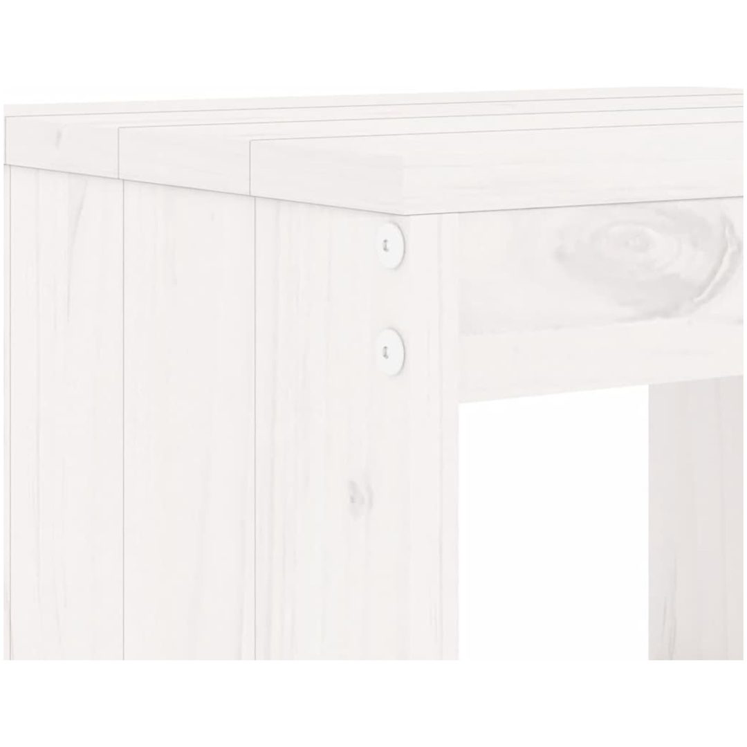 Caféset 3 delar vit massiv furu vidaXL – bild 5