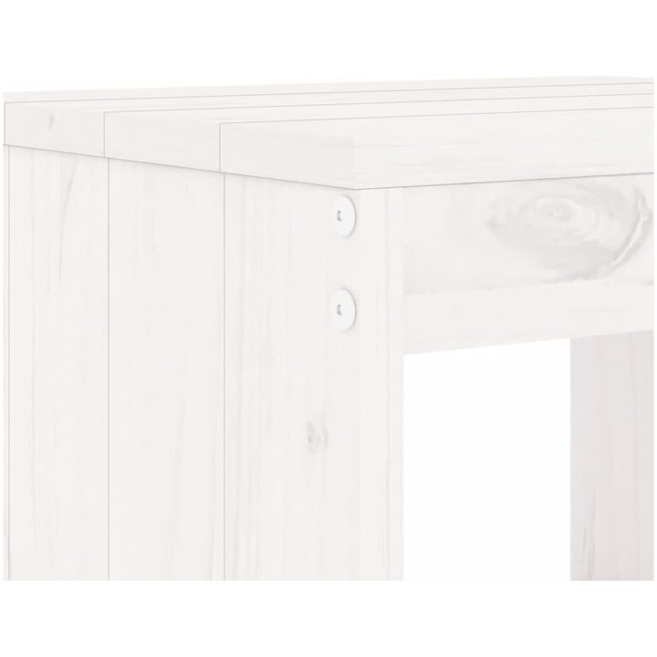 Caféset 3 delar vit massiv furu vidaXL – bild 5
