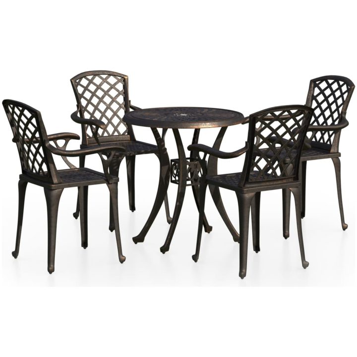 Caféset 5 delar gjuten aluminium brons vidaXL – bild 2