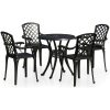 Caféset 5 delar gjuten aluminium svart vidaXL – miniatyr 2