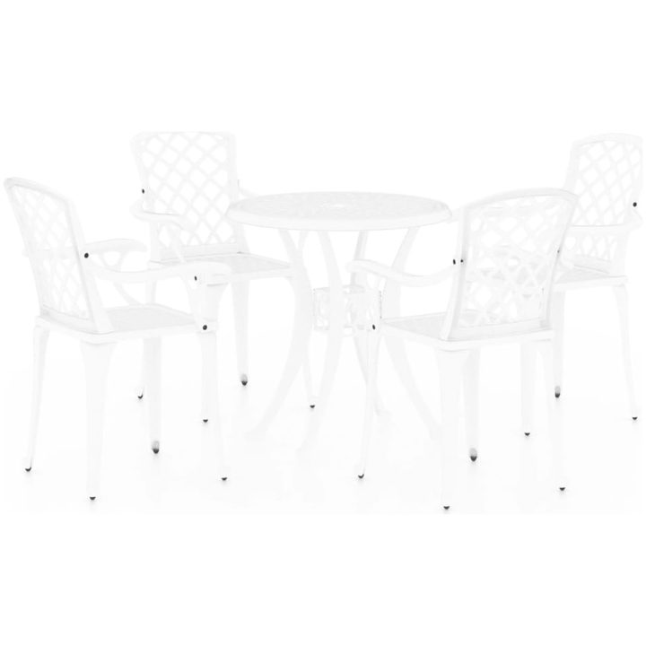 Caféset 5 delar gjuten aluminium vit vidaXL – bild 2