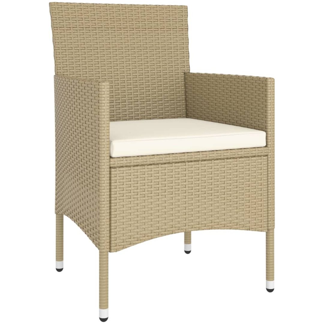 Caféset 5 delar konstrotting och härdat glas beige vidaXL – bild 4