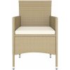 Caféset 5 delar konstrotting och härdat glas beige vidaXL – miniatyr 5