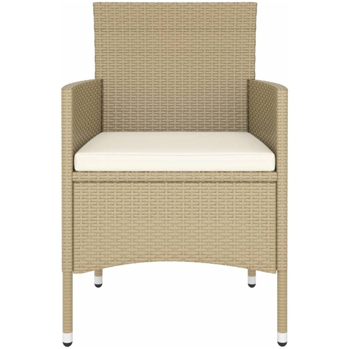 Caféset 5 delar konstrotting och härdat glas beige vidaXL – bild 5