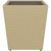 Caféset 5 delar konstrotting och härdat glas beige vidaXL – miniatyr 9