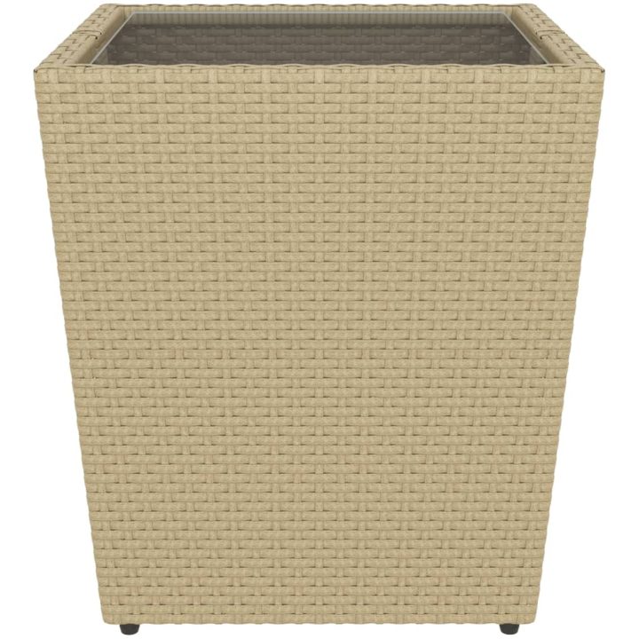 Caféset 5 delar konstrotting och härdat glas beige vidaXL – bild 9