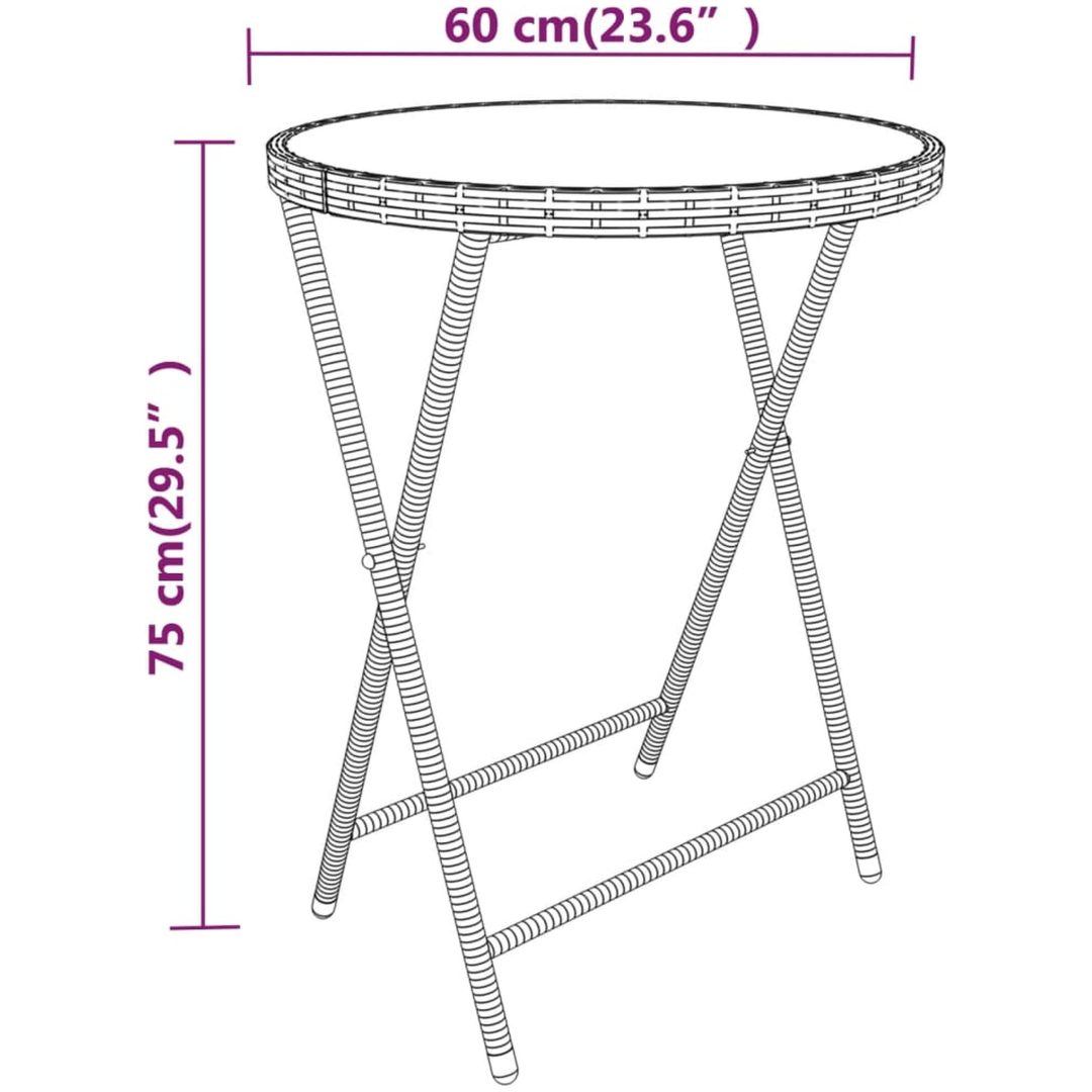 Caféset 5 delar konstrotting och härdat glas grå vidaXL – bild 11