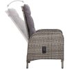 Caféset för trädgården 3 delar konstrotting grå vidaXL ⌀60 cm table – miniatyr 6