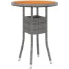 Caféset för trädgården 3 delar konstrotting grå vidaXL ⌀60 cm table – miniatyr 8