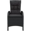 Caféset för trädgården 3 delar konstrotting svart vidaXL ⌀60 cm table – miniatyr 3