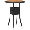 Caféset för trädgården 3 delar konstrotting svart vidaXL ⌀60 cm table – miniatyr 6