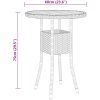 Caféset för trädgården 3 delar konstrotting svart vidaXL ⌀60 cm table – miniatyr 9