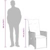 Caféset för trädgården 3 delar med dynor beige konstrotting vidaXL 90 x 90 x 75 cm – miniatyr 10