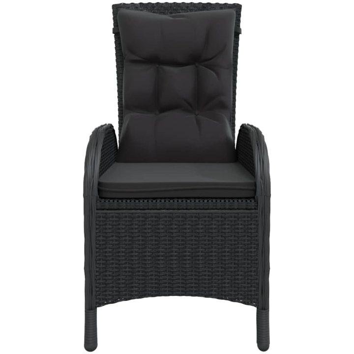 Caféset för trädgården 5 delar konstrotting svart vidaXL ⌀80 cm table – bild 3