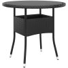 Caféset för trädgården 5 delar konstrotting svart vidaXL ⌀80 cm table – miniatyr 6