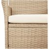 Caféset för trädgården 5 delar med dynor beige konstrotting vidaXL – miniatyr 7