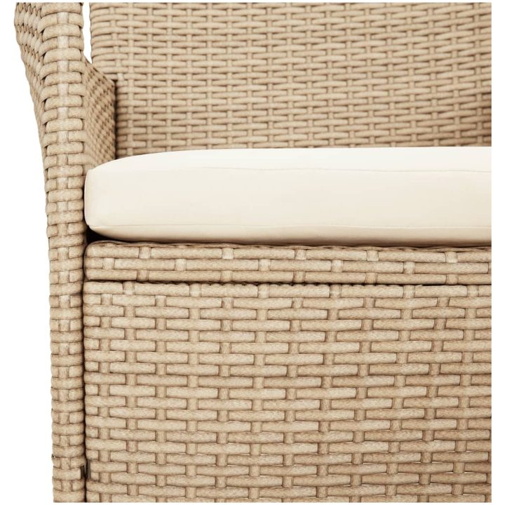 Caféset för trädgården 5 delar med dynor beige konstrotting vidaXL – bild 7