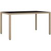 Caféset för trädgården 7 delar med dynor beige konstrotting vidaXL 150 x 90 x 75 cm – miniatyr 4