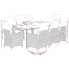 Caféset för trädgården 9 delar med dynor beige konstrotting vidaXL 190 x 90 x 75 cm – miniatyr 7