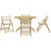 Caféset för trädgården med gräddvita dynor 5 delar bambu vidaXL – miniatyr 3