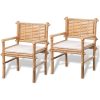 Caféset med dynor 3 delar bambu vidaXL – miniatyr 3