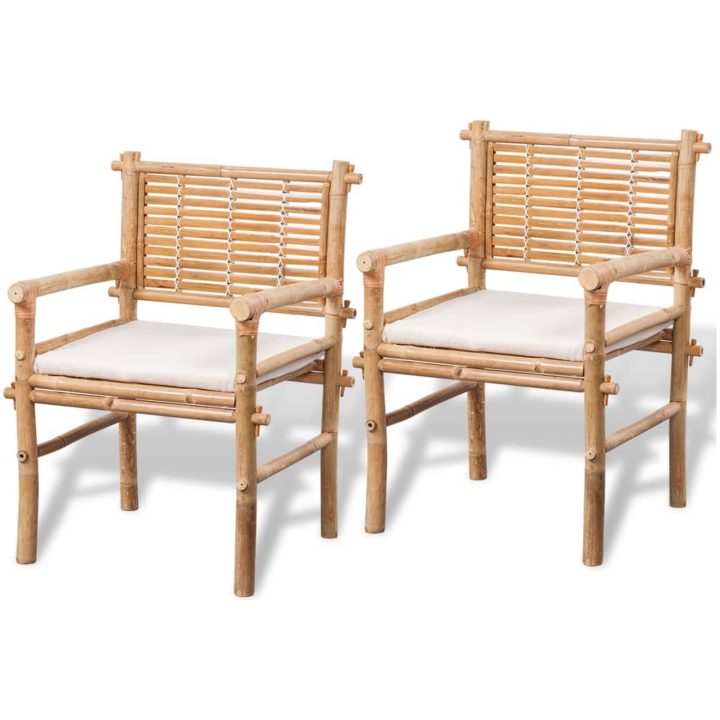 Caféset med dynor 3 delar bambu vidaXL – bild 3