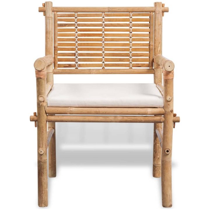 Caféset med dynor 3 delar bambu vidaXL – bild 4