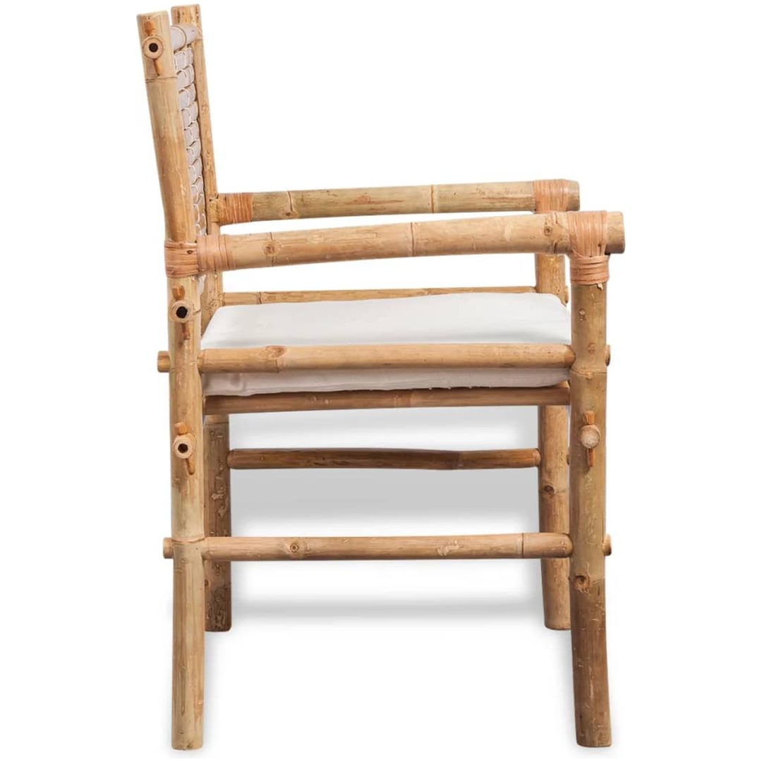 Caféset med dynor 3 delar bambu vidaXL – bild 5