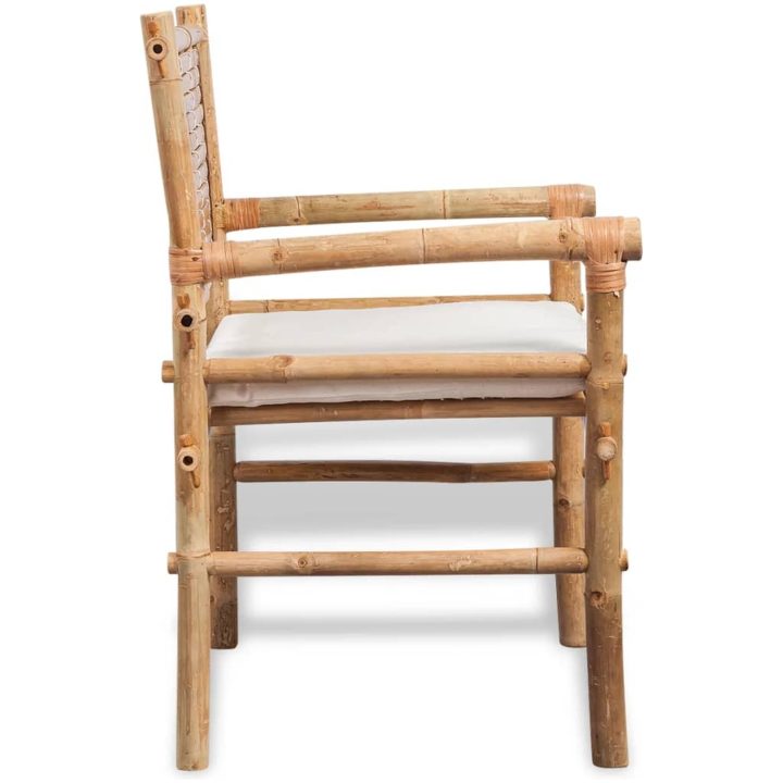 Caféset med dynor 3 delar bambu vidaXL – bild 5