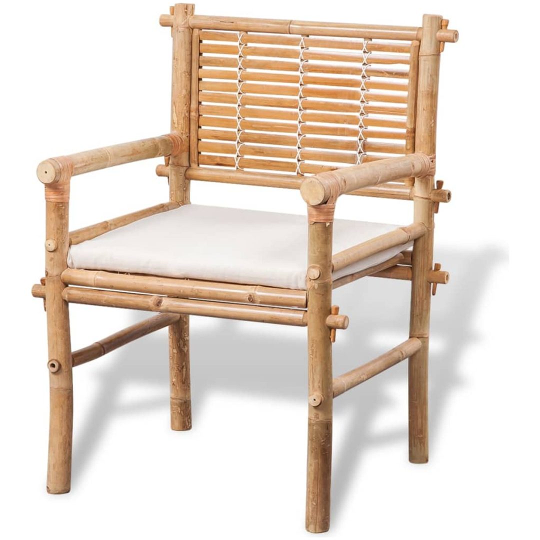 Caféset med dynor 3 delar bambu vidaXL – bild 6