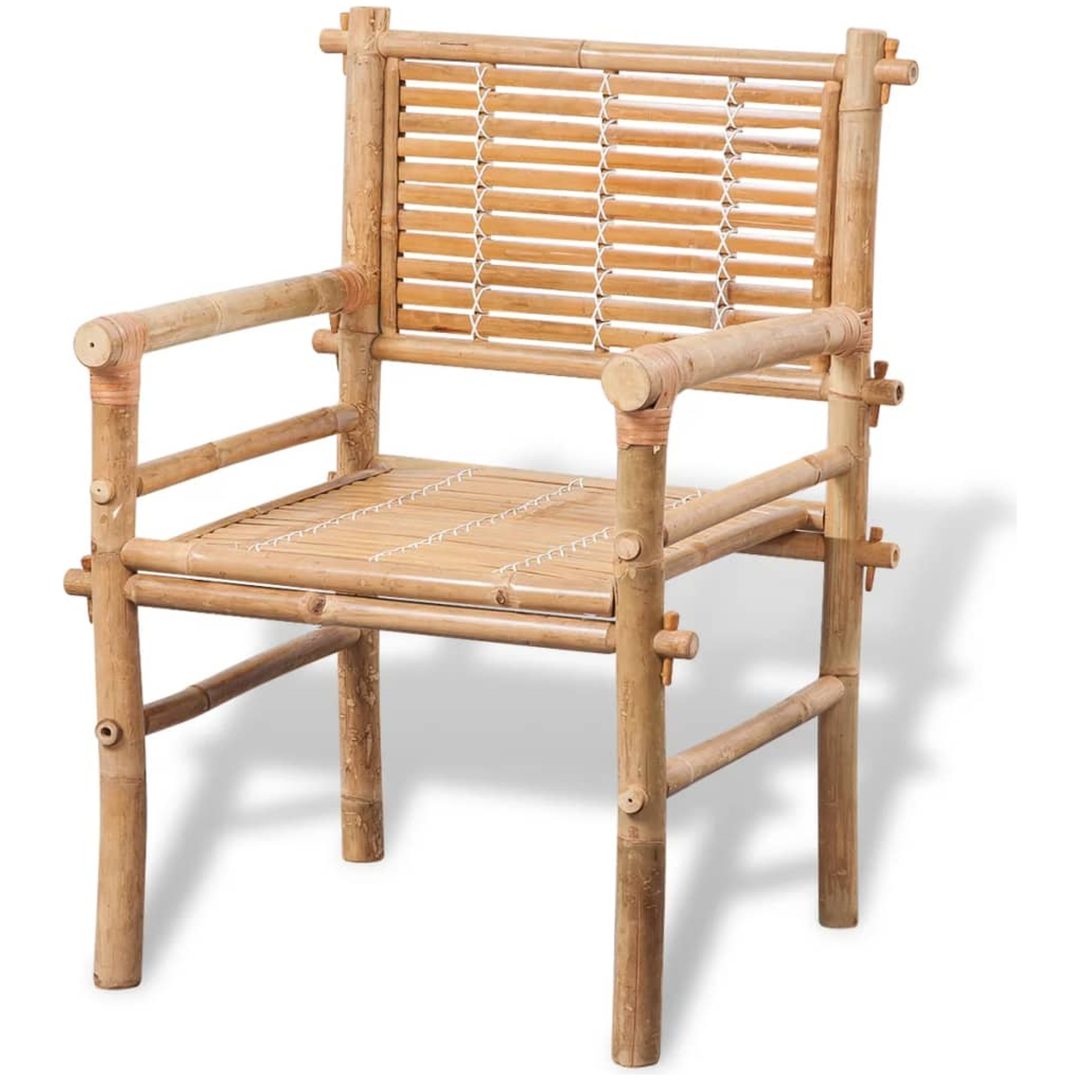 Caféset med dynor 3 delar bambu vidaXL – bild 7