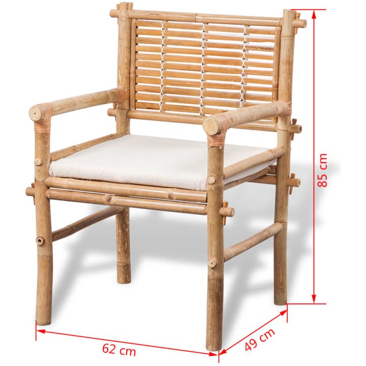 Caféset med dynor 3 delar bambu vidaXL – bild 8