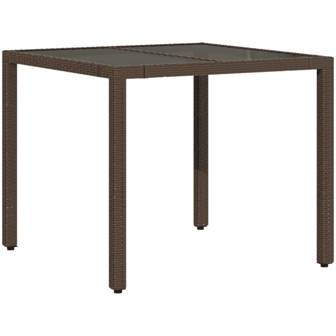 Caféset med dynor 3 delar brun konstrotting vidaXL 90 x 90 x 75 cm – bild 4