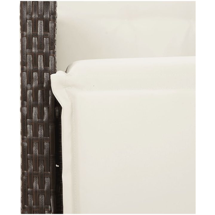 Caféset med dynor 3 delar brun konstrotting vidaXL 90 x 90 x 75 cm – bild 5