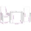 Caféset med dynor 3 delar brun konstrotting vidaXL 90 x 90 x 75 cm – miniatyr 7