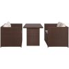 Caféset med dynor 3 delar konstrotting brun vidaXL – miniatyr 2
