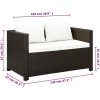 Caféset med dynor 3 delar konstrotting brun vidaXL – miniatyr 7