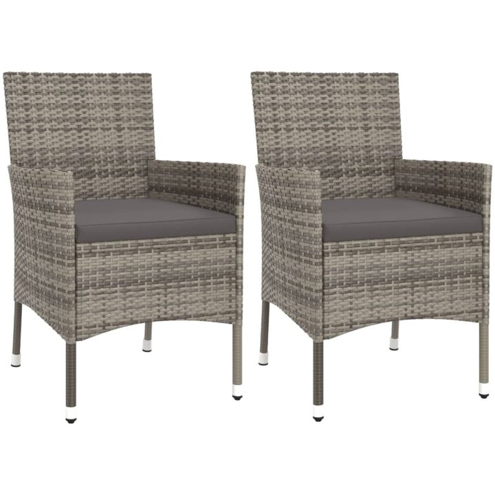 Caféset med dynor 3 delar konstrotting grå vidaXL – bild 3