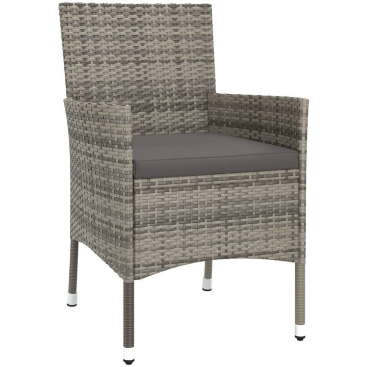 Caféset med dynor 3 delar konstrotting grå vidaXL – bild 4