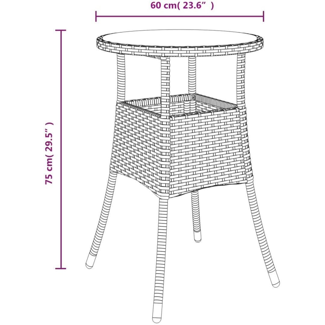 Caféset med dynor 3 delar konstrotting grå vidaXL – bild 8