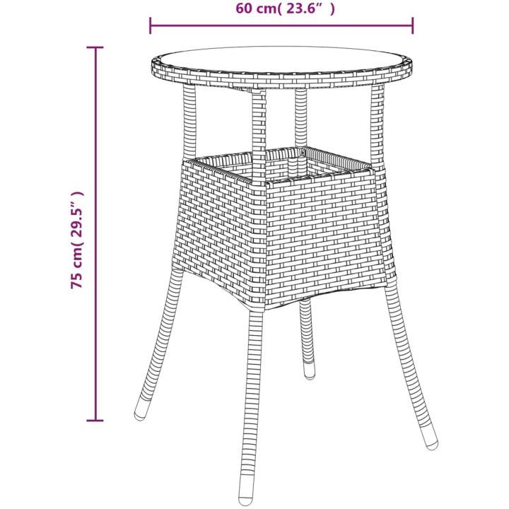 Caféset med dynor 3 delar konstrotting grå vidaXL – bild 8
