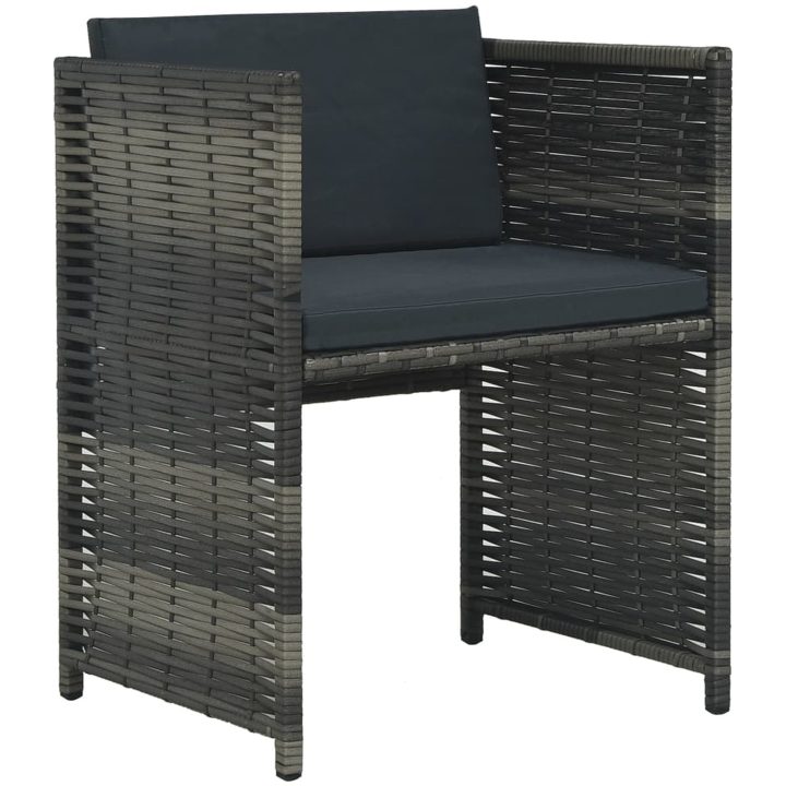 Caféset med dynor 3 delar konstrotting grå vidaXL – bild 7