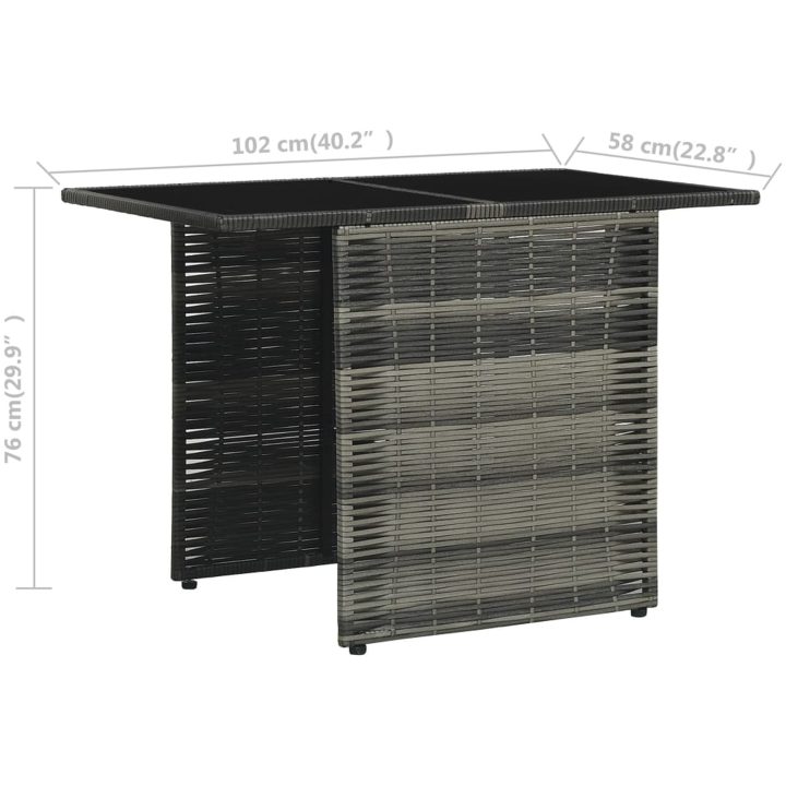 Caféset med dynor 3 delar konstrotting grå vidaXL – bild 10