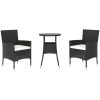 Caféset med dynor 3 delar konstrotting svart vidaXL – miniatyr 3