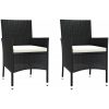 Caféset med dynor 3 delar konstrotting svart vidaXL – miniatyr 4