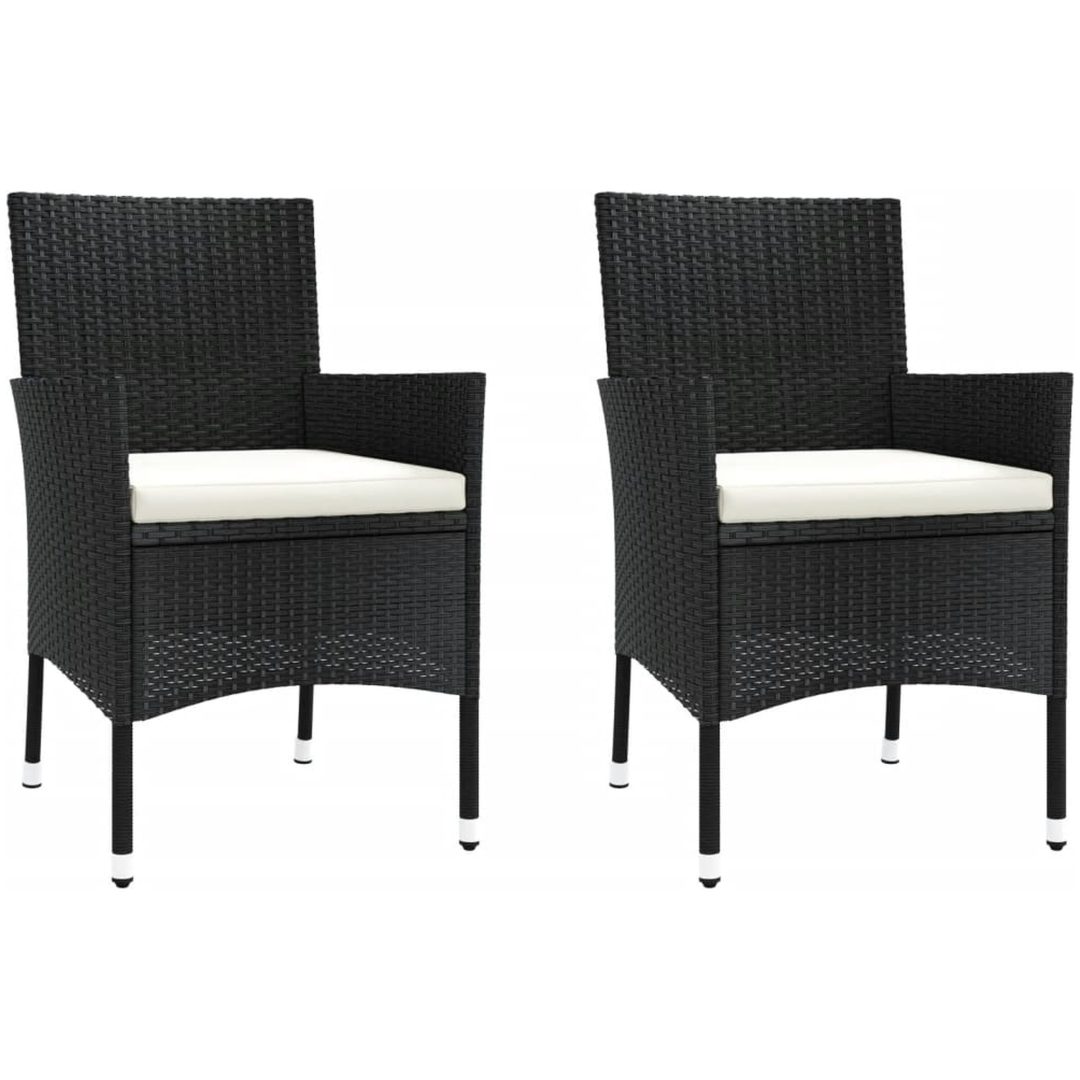 Caféset med dynor 3 delar konstrotting svart vidaXL – bild 4