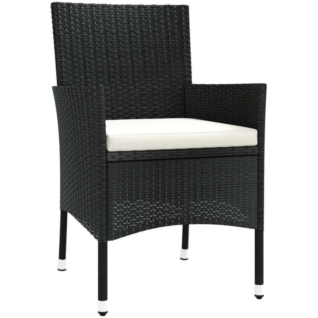 Caféset med dynor 3 delar konstrotting svart vidaXL – bild 5
